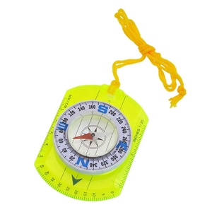 Transparent Scale Ruler Mini Map Acrylic Compass with Lanyard