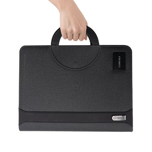 带无线充电、隐藏手柄文件夹和剪贴板的皮革对开，适用于办公室专业人员和商务组织者 - Product Image 3