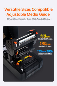 เครื่องพิมพ์ฉลากแบบริบบิ้นราคาโรงงาน 203DPI เครื่องพิมพ์ฉลากแบบถ่ายโอนความร้อนผ่าน USB สำหรับพิมพ์สติกเกอร์ PET สีทอง สีเงิน รองรับป้ายหลากหลายประเภท - Product Image 4