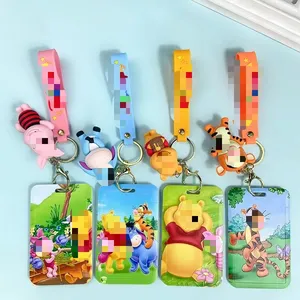 3d Cartoon Anime Varken Beer Hond Tigger Charmander Kaart Set Pop Hanger Sleutelhanger Student Campus Id Houder Groothandel