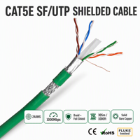 Câble Ethernet LAN blindé Shibei Cat5e SF/UTP solide 4 paires 24AWG en cuivre, 305m, pour système de vidéosurveillance industriel (vente en gros)