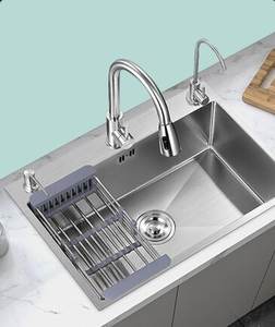 อ่างล้างจานสแตนเลสขัดเงา 3 รู แบบอ่างเดี่ยวขนาดใหญ่สำหรับครัวเรือน - Product Image 6