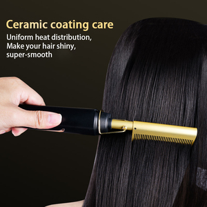 Peigne chauffant électrique à prix abordable pour lissage des cheveux, revêtement céramique, <span class=keywords><strong>brosse</strong></span> lissante à haute température - Product Image 5