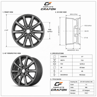 Jantes forgées CF 18 19 pouces 5x114.3 PCD 67.1 CB pour voitures particulières, compatibles avec MPS 3 Speed6 BK BL GG Sport Rims