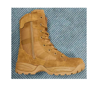 Botas Tácticas TSB13 Personalizadas de Cuero Vacuno Genuino Color Coyote Marrón y Negro con Mangas Oxford Transpirables, Botas de Desierto - Product Image 4