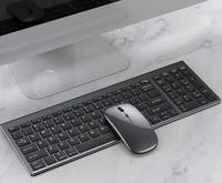 Kombo Keyboard & Mouse Mini Nirkabel BT Portabel Tipis untuk Mac PC iPhone iPad IOS Android Windows