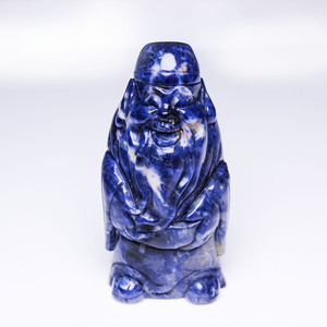 รูปปั้นหินโซดาไลต์เทพฮุ่ยอิง ฟู่ลู่ ชู ความสุข โชคลาภ และอายุยืน - Product Image 2