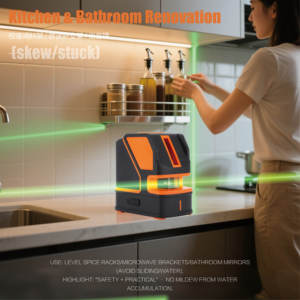 <span class=keywords><strong>Niveau</strong></span> laser auto-nivelant 1V1H - Batterie intégrée 4000 mAh, précision ±1,5 mm, portée 15 m - Outil <span class=keywords><strong>de</strong></span> nivellement à faisceau rouge ou vert - Product Image 5