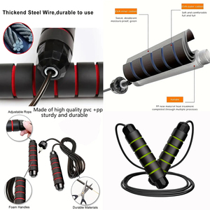 <span class=keywords><strong>Corde</strong></span> à <span class=keywords><strong>sauter</strong></span> personnalisée avec logo, emballage OPP, plusieurs couleurs, poignée en mousse à mémoire de forme, fil d'acier, durable, portable, <span class=keywords><strong>pour</strong></span> la salle de sport, la perte de poids - Product Image 6