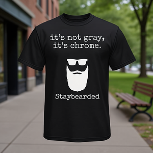 Non è grigio, è cromato. T-shirt unisex con scollo rotondo e maniche corte, stampata serigraficamente, per adulti. - Product Image 3