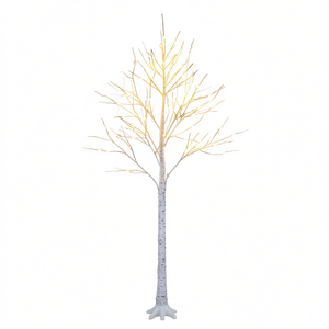 CJSD2461640 Árbol de Abedul Artificial de 6 Pies con Luces LED Cálidas Blancas, Decoración Navideña de Estilo Moderno para Interiores y Exteriores - Product Image 1