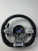 Volant personnalisable en cuir semi-perforé en fibre de carbone pour Mercedes Benz W204 W205 W212 W213, modèle libellule