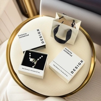 Boîte d'emballage en carton de luxe personnalisable pour bijoux fins, design tiroir coulissant pour bagues, colliers, bracelets, sac cadeau