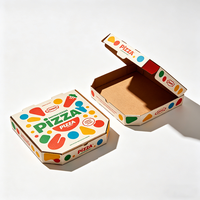 Boîtes à pizza triangulaires personnalisées avec impression de logo, papier cartonné blanc de haute qualité, pour camions de nourriture et restaurants