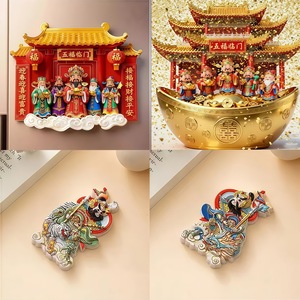 Nouvel An - Aimant de Réfrigérateur Magnétique en Résine, Dieu de la Richesse, Dessin Animé, Festival Chinois, Décoration Maison, Aimant Puissant, Cadeau pour la Décoration de Cuisine - Product Image 4