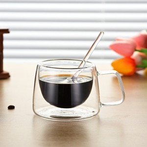 Taza de Café de Vidrio de Doble Pared de Lujo 2026 con Asa, Venta al por Mayor, Logotipo Personalizado, Taza de Vidrio de Borosilicato Resistente al Calor, Taza de Té - Product Image 4