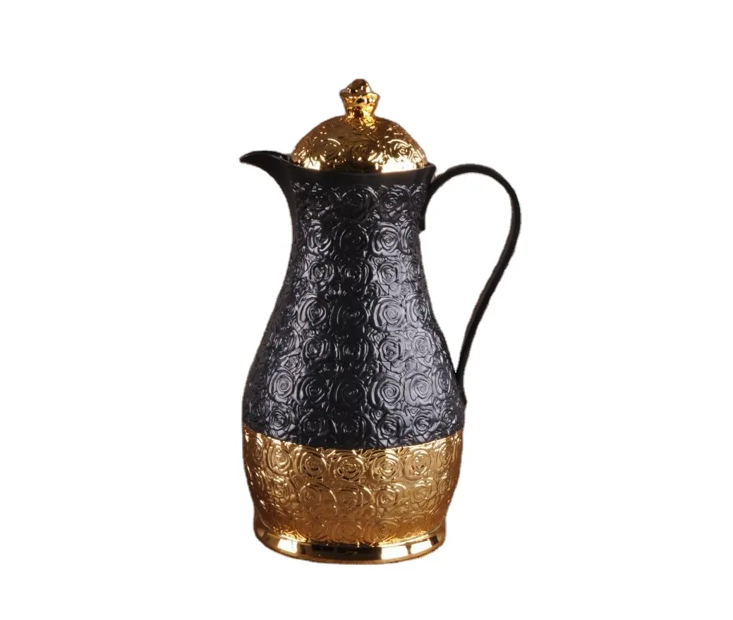 Atacadista de café em latão banhado a ouro árabe Dallah, bule de chá turco marroquino, garrafa térmica e garrafa térmica