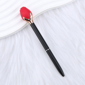 Stylo bille en forme de rose pour la Saint-Valentin, mignon et amusant, en plastique, pour enfants, stylo bille fleur rose très esthétique pour filles - Product Image 5