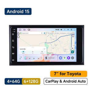 Nuevo Reproductor de DVD para Auto de 7 Pulgadas y 64 GB con Bluetooth, FM, DSP, Multimedia, Video, Pantalla Táctil Estéreo Android para Toyota - Product Image 1