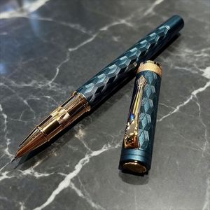 Custom Diamond Pattern Luxury Metal Business Fountain <b>Pen</b> Custom Logo 0.7mm Writing Width Corporate Gifts Marketing Student - Product Image 3