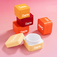 Pot carré de luxe en PP, emballage pour gel à ongles à parois épaisses, contenants personnalisables pour gel UV coloré, pots en plastique pour crème.