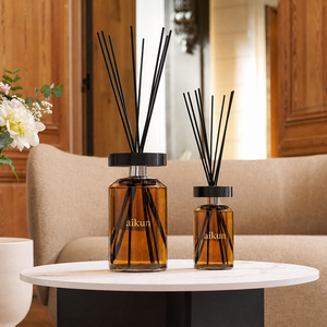 Aikun Low MOQ Fast Response Round Glass XL <b>Reed</b> <b>Diffuser</b> Gold Printed Logo Handle Gift Box Any Scent Long Lasting <b>for</b> Home Decor - Product Image 3