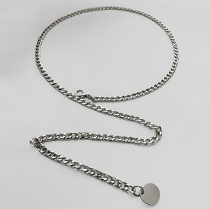 Chaîne de taille pour <span class=keywords><strong>femme</strong></span>, accessoire de robe décoratif fin, <span class=keywords><strong>ceinture</strong></span> chaîne, largeur 0,5 cm, boucle à ardillon, petit style, <span class=keywords><strong>ceinture</strong></span> en métal argenté - Product Image 5
