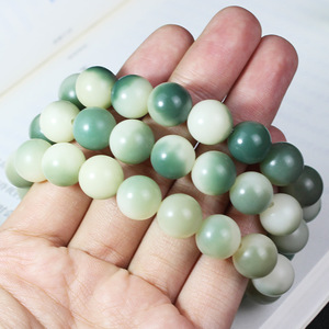 Pulsera de Cuentas de Raíz de Bodhi de 12 mm con Cambio Gradual de Color Verde, Unisex, para Uso Diario, Joyería Cultural Coleccionable - Product Image 4