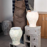 Vente directe d'usine, pots de grande taille de style chinois haut de gamme pour le salon. Pots à fleurs rétro en argile de magnésium