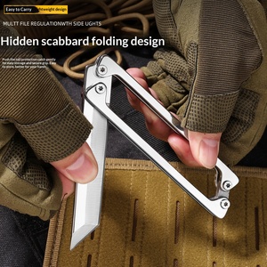 Navaja Plegable Totalmente de Acero, Ultraafilada, de Alta Dureza, para Comer Fruta, Desempacar Carne, Uso en Exteriores, Defensa Personal, OEM - Product Image 4