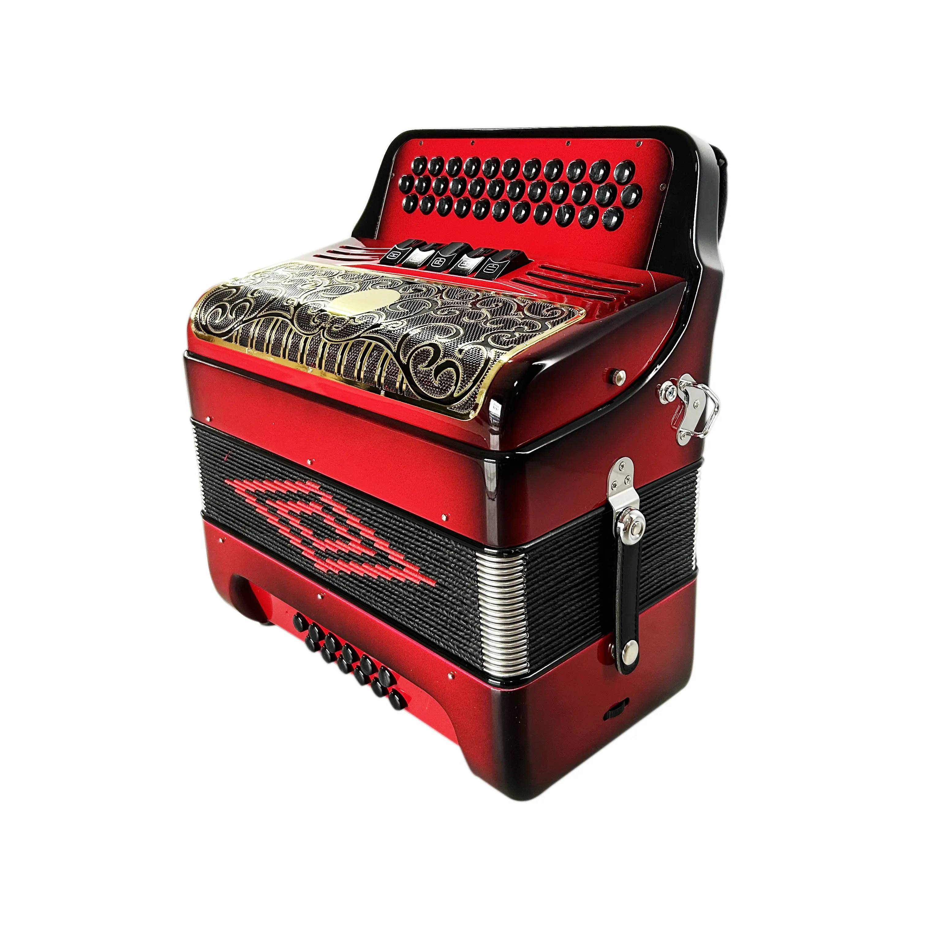 SEASOUND OEM professionnel 34 boutons 12 basses 5 registres mode rouge et noir accordéon Instrument Acordeon JB3412D