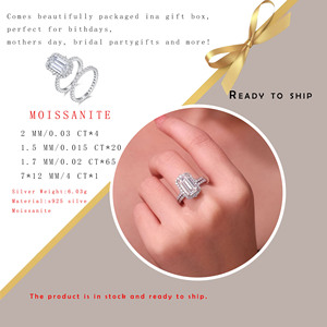 แหวนมอสซาไนต์ทรงเหลี่ยมมรกต 5.72 กะรัต ประดับมรกตตรงกลาง พร้อมวงแหวนแบบเต็มวง ทำจากเงินแท้ 925 สำหรับผู้หญิง ของขวัญเครื่องประดับสำหรับงานแต่งงาน - Product Image 5