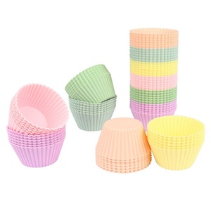 Paquete de 10 Moldes de Silicona para Cupcakes y Muffins, Redondos y Coloridos, de 7 cm, para Hornear - Product Image 4