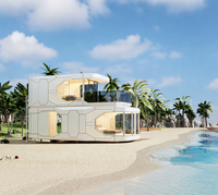 Maison préfabriquée à ossature acier insonorisée, assemblage rapide, villa capsule pour séjours de vacances, hôtels et espaces extérieurs