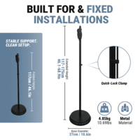 Soporte de Micrófono Profesional Resistente y Estable Accuracy Pro Audio MS142 con Base Redonda Ponderada para Ubicaciones Fijas