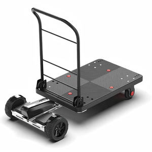 Chariot à main électrique pliable, plateforme de 800x500 mm, en alliage d'aluminium, usage industriel, quatre roues, argent - Product Image 2