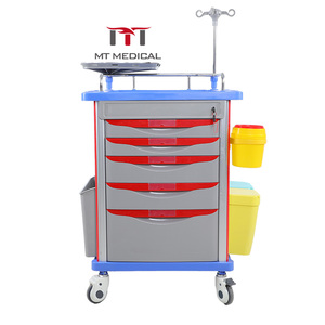 Chariot médical d'urgence moderne CQ-02 <span class=keywords><strong>en</strong></span> ABS, chariot de soins OEM avec <span class=keywords><strong>5</strong></span> <span class=keywords><strong>tiroirs</strong></span>, mobilier hospitalier de haute qualité – Offre Spéciale - Product Image 1