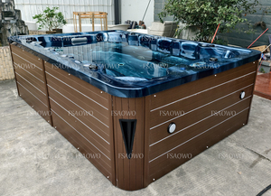 Jacuzzi Azul con Certificado Americano, Hidromasaje con Fuentes, Paneles Laterales Independientes con LED, Spa para Pies - Product Image 3