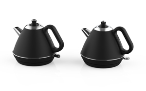 BESTONE Black Retro Electric Water Kettle 1.0L with Side Grip Handle and Concealed <b>Heating</b> <b>Element</b> - Product Image 2