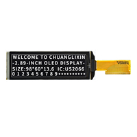 Modul Layar PMOLED 2,89 Inci 20x4 Karakter dengan Driver US2066 Antarmuka SPI/I2C/Paralel