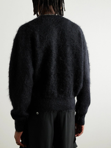 Jersey de Mohair para Hombre Personalizado de Diseñador con Jacquard de Letras y Cuello Redondo, Pulóver de Punto con Máxima Comodidad - Product Image 3