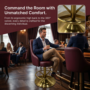 Tabouret de <span class=keywords><strong>bar</strong></span> moderne en cuir, chaise de casino, base en acier inoxydable, hauteur réglable, écologique, pour <span class=keywords><strong>bar</strong></span> à domicile, poker, jeu, garantie 5 ans - Product Image 2