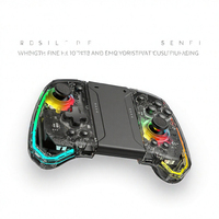 Manette de jeu sans fil Bluetooth RGB avec joystick à effet Hall électromagnétique, détection de vibration, fonction Turbo et programmation six axes