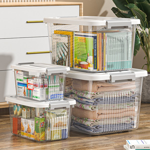 Transparent Storage <b>Box</b> With Lid Rectangle Extra Large Clothing Organizer Household Storage Container For Clothes Books <b>Toys</b> - Product Image 2