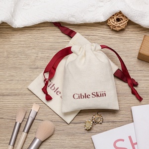 Borsa con coulisse riciclabile stampata personalizzata con singolo/doppio filo di cotone naturale in tela con Logo serigrafia di dimensioni personalizzate - Product Image 1