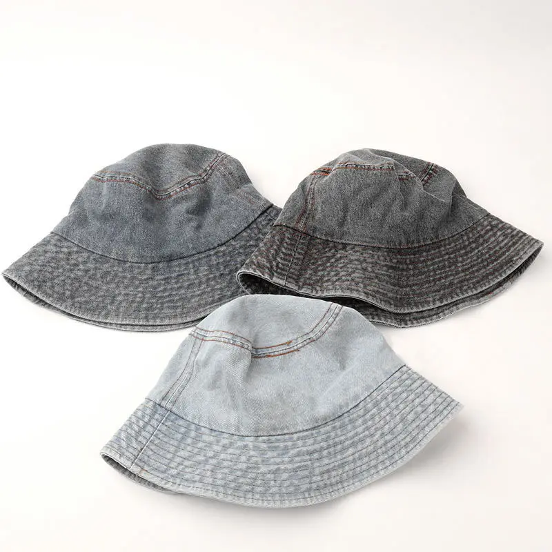Custom High Quality Wash Distressed Men Jeans Bucket Hat