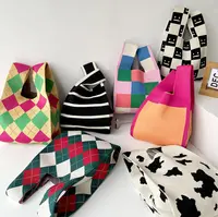 Small Boho Cotton Knitted Shoulder Bag, Handmade Crochet Bag, Fashion Casual Bag, Gift for Her, Women's Woven Bag, Crochet Crossbody Bags