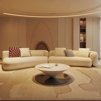 Canapé modulaire combinable irrégulier en velours chenille, style minimaliste italien, pour salon, canapé sectionnel incurvé