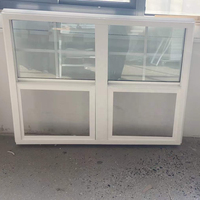 Fenêtre à double battant en PVC de style américain, fenêtre UPVC, prix d'usine en Chine
