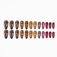 K062 Faux Ongles à Presser Crâne Sombre Halloween Style INS Gothique Western Tendance ABS Premium MOQ1 Vente en Gros Stock Prêt